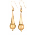 Pendientes colgantes de oro amarillo para mujer.