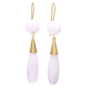 Yellow gold and moonstone earrings Joséphine