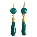 Green onyx and yellow gold earrings Joséphine