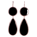 Black onyx and pink gold earrings Frida
